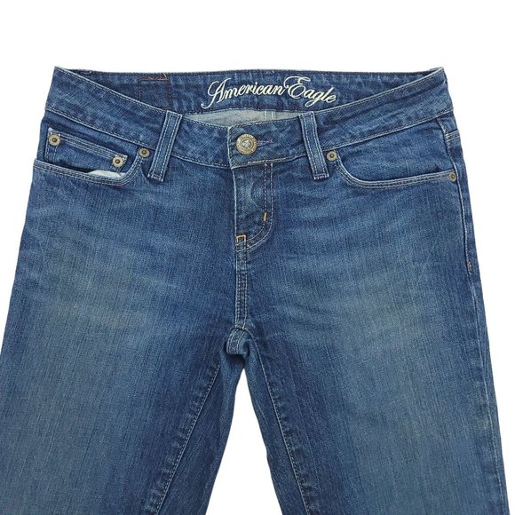 American Eagle Skinny Low Rise Jeans Womens Size 2 Medium Wash Denim - Picture 3 of 9